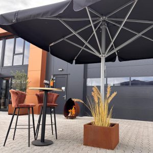 Parasol standaard corten plantenbak
