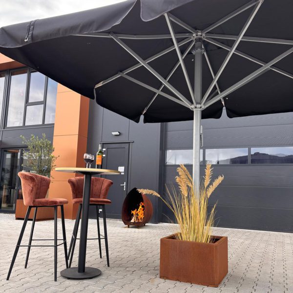 Parasol standaard corten plantenbak