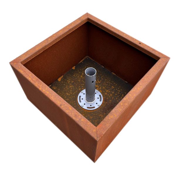 Verrijdbare plantenbak - parasol standaard Corten 60x60x40cm - Afbeelding 2