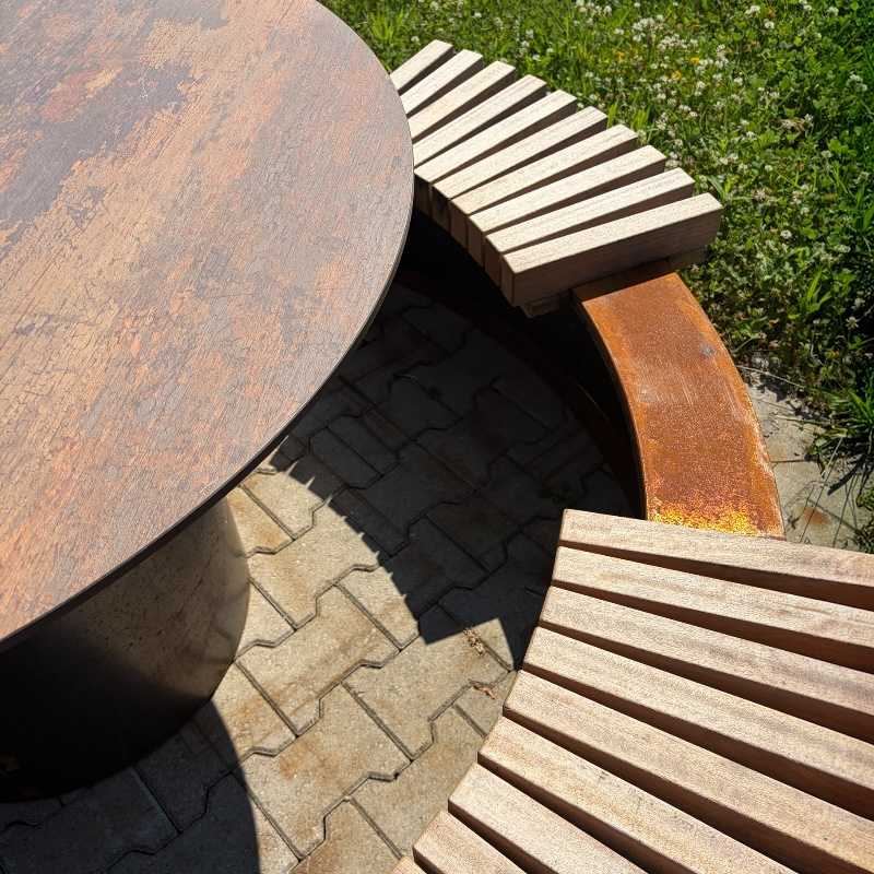 Magma Cirkel - Dé picknicktafel van cortenstaal - Afbeelding 3